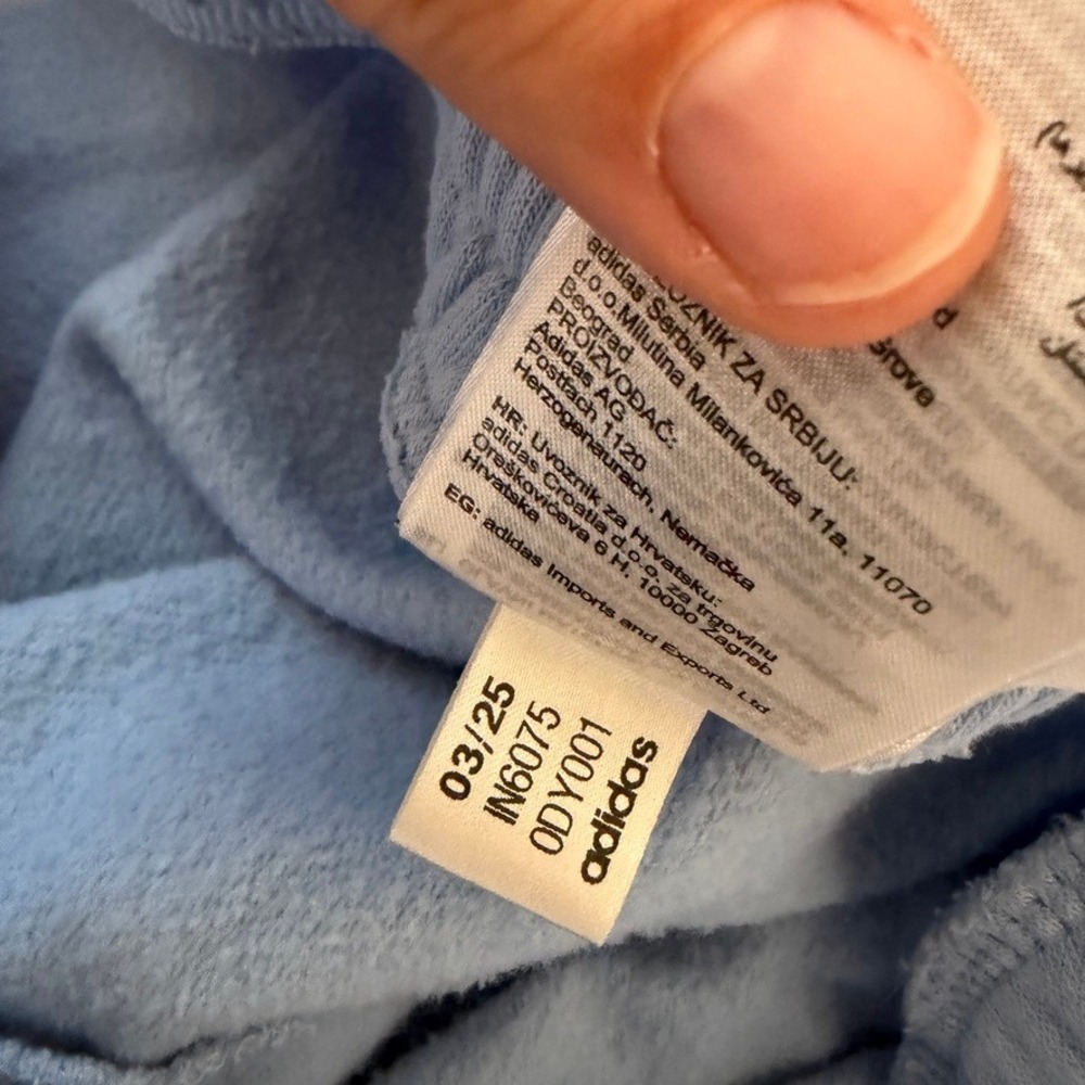 Adidas Mens Essentials French Terry Tapered Cuff Joggers Light Blue XL IN6075 - Picture 8 of 10